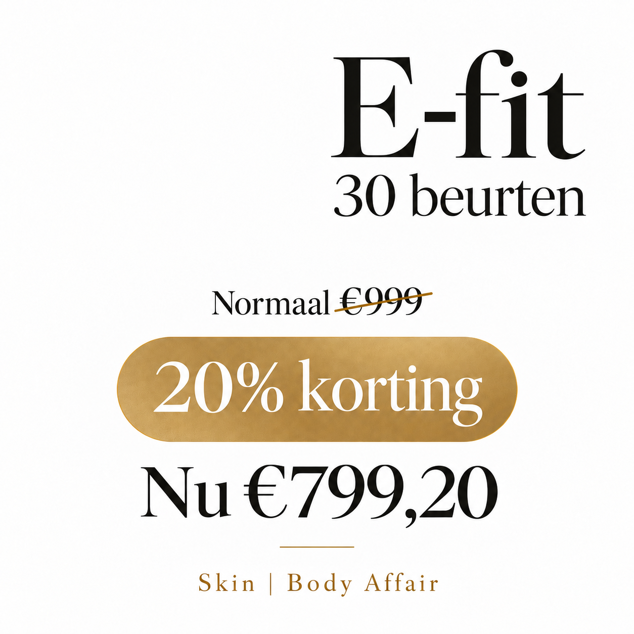 E-fit 30 beurten met 20% korting | Skin Body Affair
